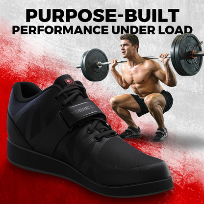 Nordic Lifting Squat Shoes for Men - Deadlift & Lifting Shoes MEGIN Black