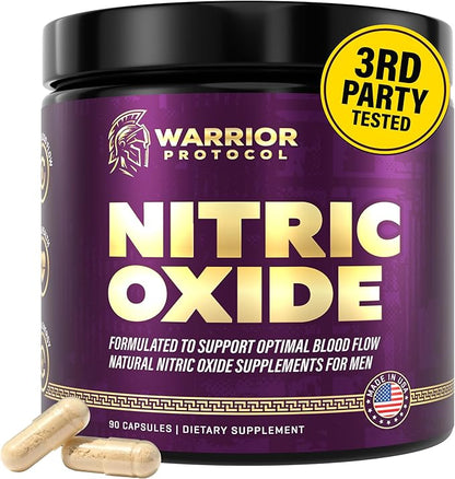 Nitric Oxide Supplements for Men - Nitric Oxide Booster for Blood Flow, Stamina Booster, Alpha Energy and Endurance - 90 Capsules