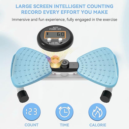 renZEC Waist Twister Machine, Adjustable Exercise Twist Board for Women Men, Noiseless Ab Twister for Home Gym Equipment, 330 lbs Capacity | Track Time, Reps, Calories with Digital Display