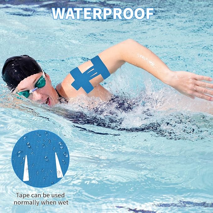 20PCS Kinesiology Tape for Shoulder, Shoulder Tape for Pain Relief Precut,Waterproof Breathable Shoulder Support & Stability Elastic, Latex-Free, Non-irritating to The Skin,Athletic Tape Four Colors