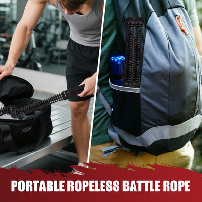 COCTN Cordless Battle Rope for Home Gym, Heavy Duty Portable with Poster