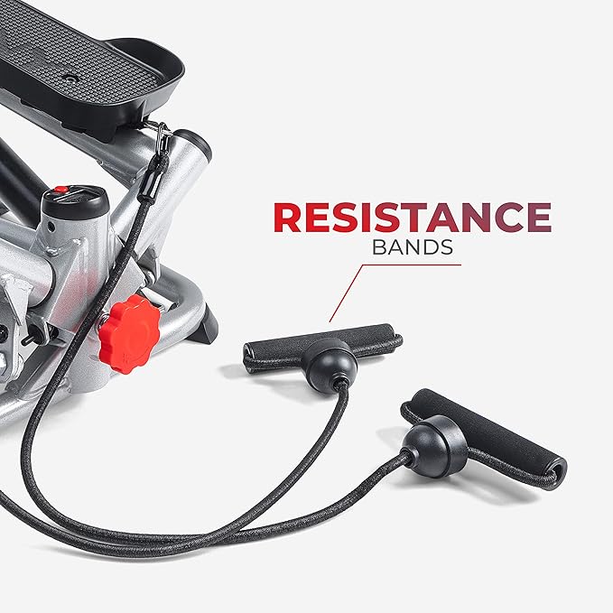 Sunny Health & Fitness Mini Steppers for Exercise at Home, Stair Step Workout Machine, Full Body Cardio Equipment, with Optional Free SunnyFit App Connection and Resistance Band