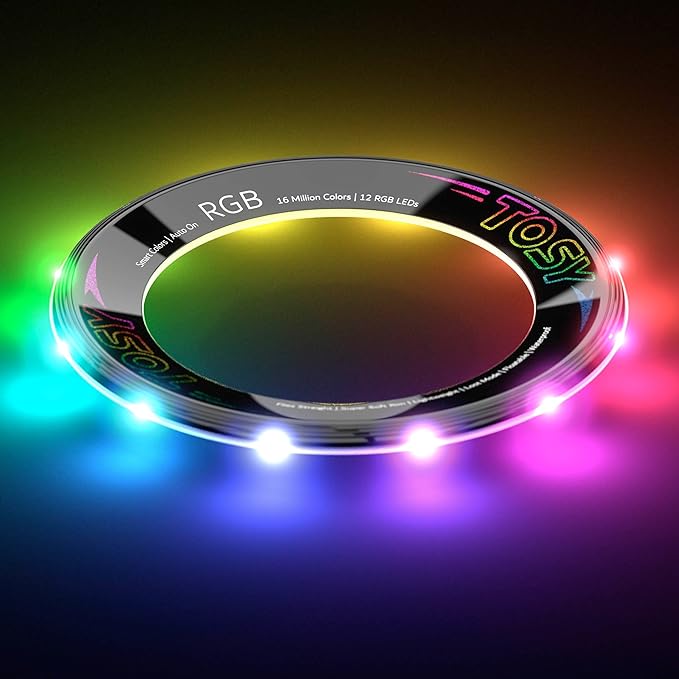 TOSY Flying Ring - 16 Million Color RGB LEDs, Super Bright, Lost Mode, Auto Light Up, Camping Essentials for Kid/Teen/Boy/Girl, Safe, Waterproof, Pool/Beach Games, Lightweight Toy, 2-Pack