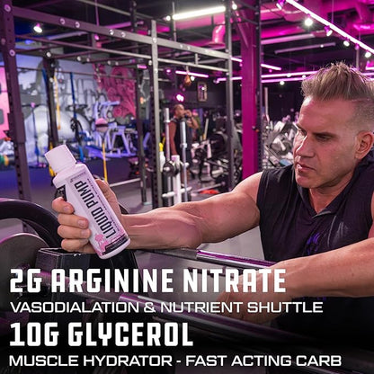 Liquid Pump - Glycerol and Arginine Nitrates for Optimized Pump pre-Workout Liquid Caffeine Free Non stim pre-Workout for Energy and Performance and nictic Oxide Booster | Blue Raspberry Flavor