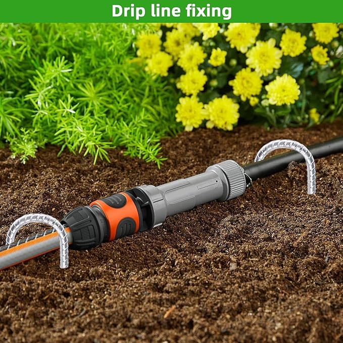 Trampoline Stakes Anchors High Wind 16inx10mm Galvanized U Hook 8pcs Rebar Stakes – Heavy Duty Ground Anchors for Trampoline,Yard & Inflatable,Landscape Metal Stakes for Outdoor Decorations