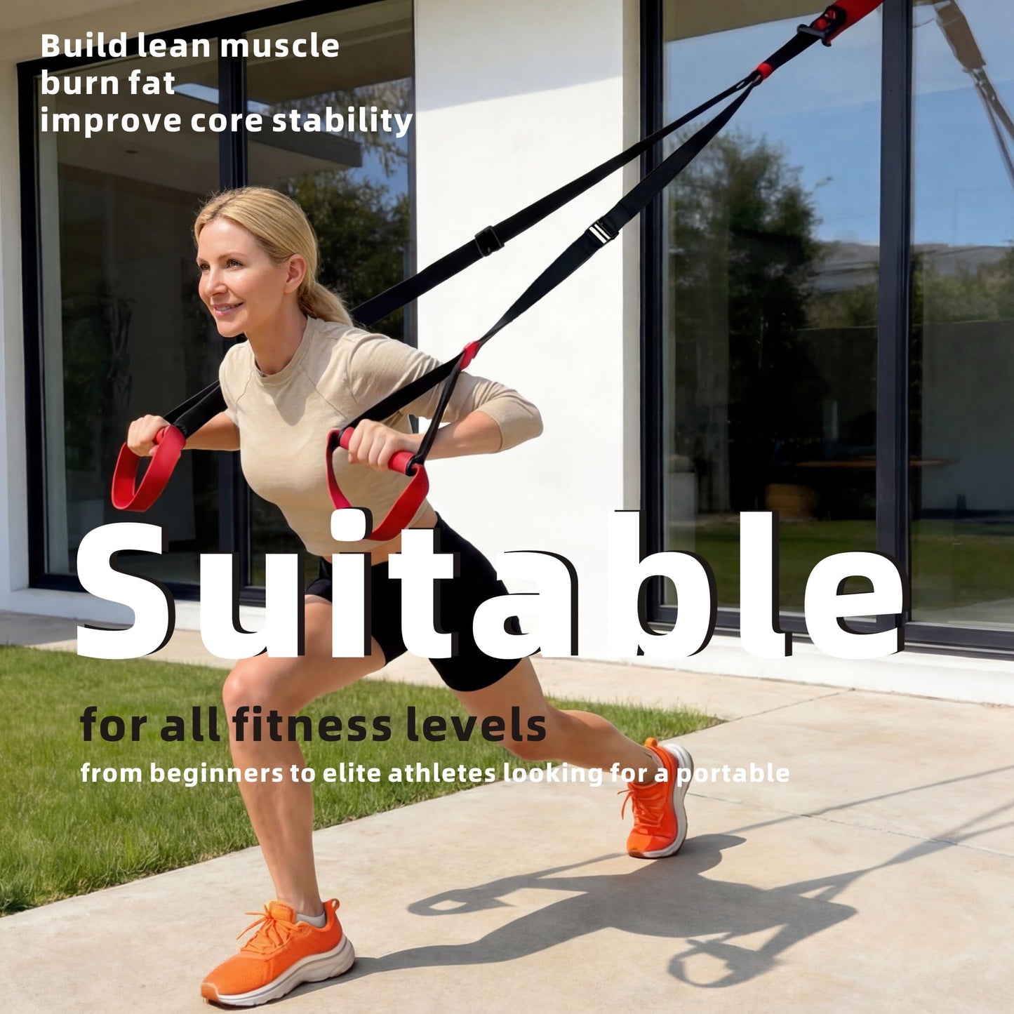 OUUO Suspension Straps, Built-in Door Anchor, 1-Second Setup
