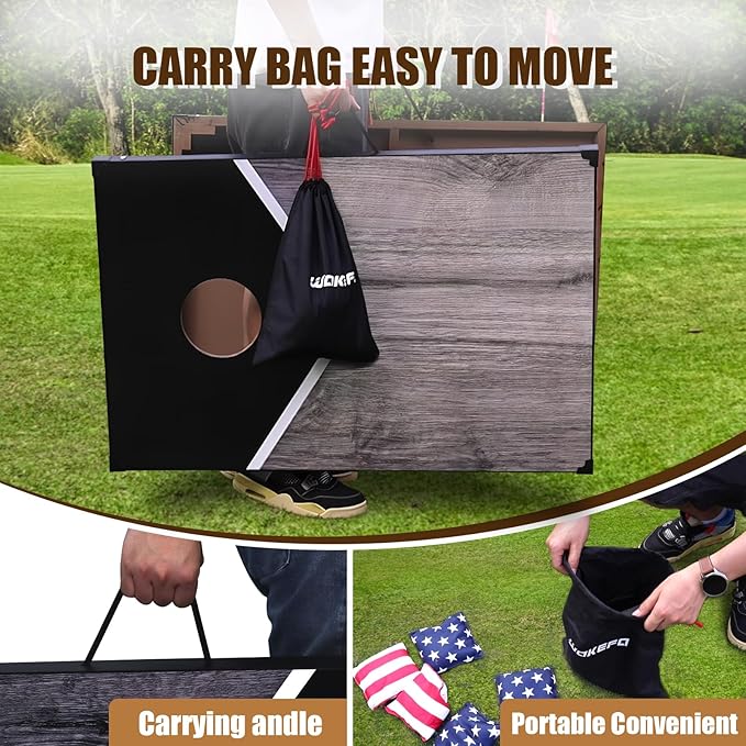 2’x3’ Cornhole Boards Set, Cornhole Outdoor Game Set - Corn Hole Toss Boards Set with 8 Cornhole Bags and 2 Cornhole Boards, Cornhole Sets for Adults Lawn Outside Backyard Games