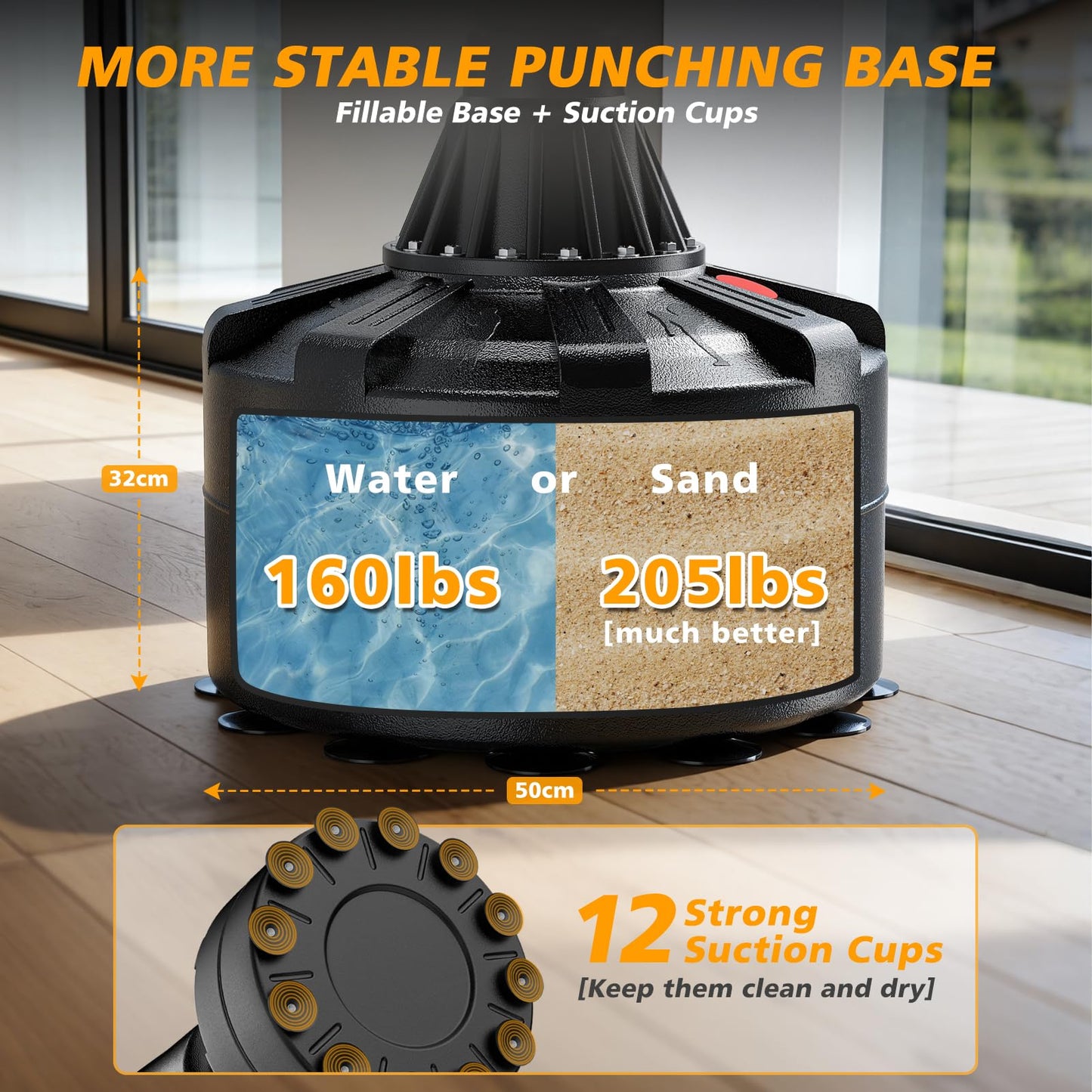 GIKPAL Freestanding Punching Bag for Adults 67'' Heavy Boxing Bag with Boxing Gloves, No Spring