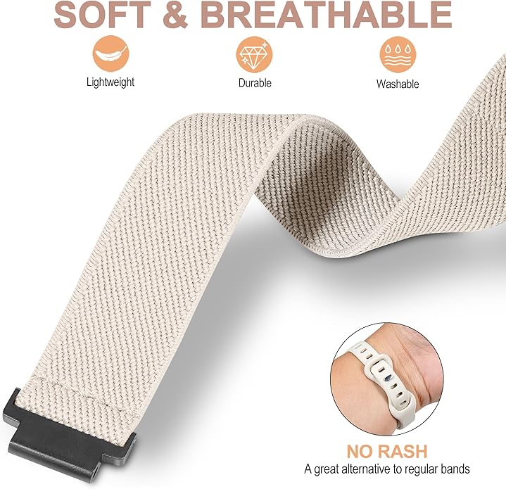 Elastic Nylon Watchband Compatible with Garmin Forerunner 235/220/230/620/630/735XT,Soft Adjustable Sport Stretchy Replacement Strap for Forerunner 235 Lite/Approach S20/S6/S5 Accessory