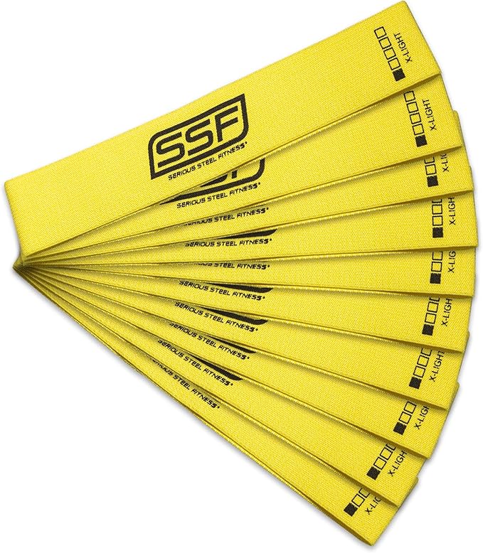 Serious Steel Fitness Fabric Mini Loop Non-Slip Resistance Band Set | Warm-Up, Physical Therapy, Glute Training, Speed and Agility Exercise Bands