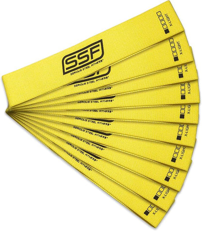 Serious Steel Fitness Fabric Mini Loop Non-Slip Resistance Band Set | Warm-Up, Physical Therapy, Glute Training, Speed and Agility Exercise Bands