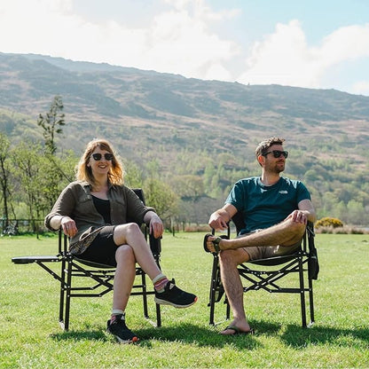 SUNNYFEEL Oversized Camping Directors Chair, Portable Folding Lawn Chairs for Adults Heavy Duty with Side Table,Pocket for Beach, Fishing,Picnic,Concert,Tailgating, Outdoor Foldable Camp Chair