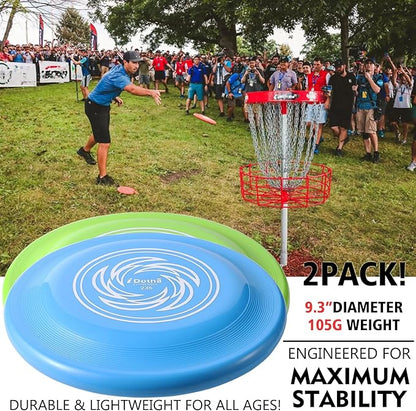 Sports Flying Disc, 2 Pack Compeition Flying Discs, Lightweight Durable Flying Disc Toys for Backyard Beach Lawn Park Outdoor Games, 105 Gram 9.3 Inch Disc.