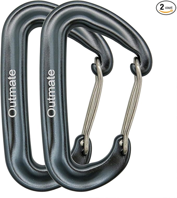 12kN 3.2"x2" Heavy-Duty Carabiner Clips - Durable, Lightweight Aluminum Alloy Carabiners for Hiking, Camping, Keychains, Dog Leashes, Hammocks & More