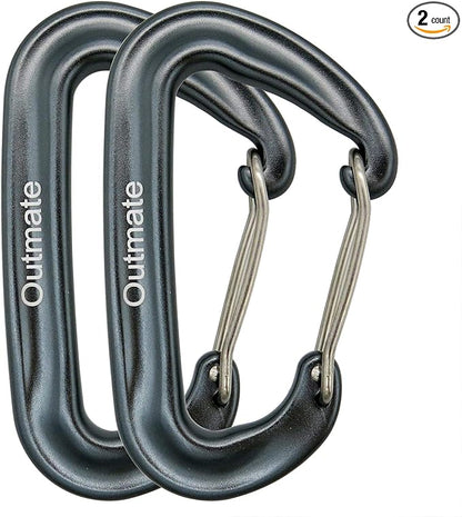 12kN 3.2"x2" Heavy-Duty Carabiner Clips - Durable, Lightweight Aluminum Alloy Carabiners for Hiking, Camping, Keychains, Dog Leashes, Hammocks & More