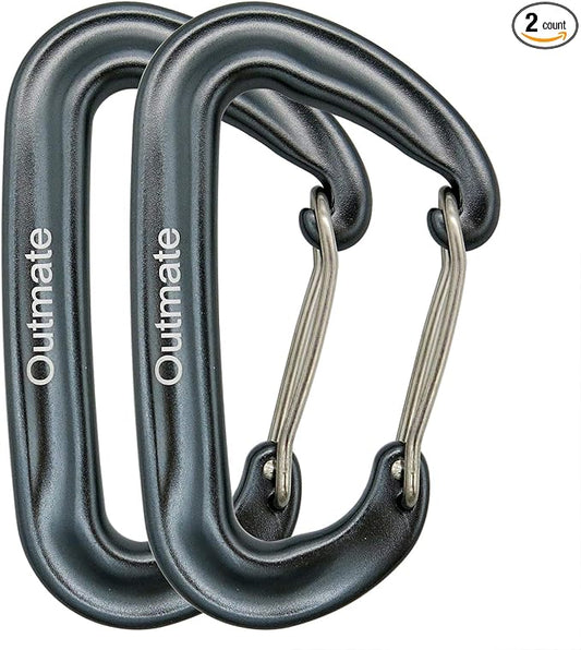 12kN 3.2"x2" Heavy-Duty Carabiner Clips - Durable, Lightweight Aluminum Alloy Carabiners for Hiking, Camping, Keychains, Dog Leashes, Hammocks & More