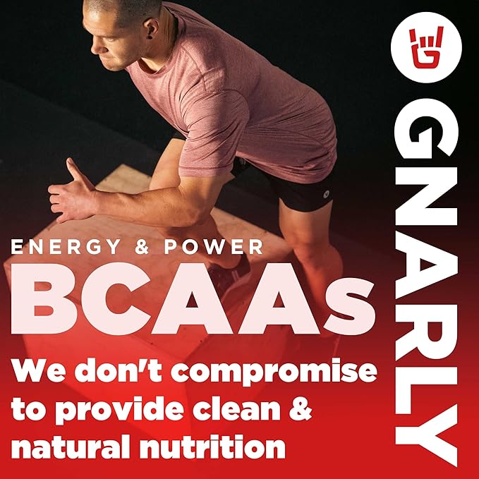 Gnarly Nutrition BCAA Powder, Berry Lemonade ??Pre-Workout BCAAS Amino Acids ??NSF Sport Certified ??Supplement to Support and Rebuild Muscle ??Berry Lemonade with Caffeine, 10.58 oz