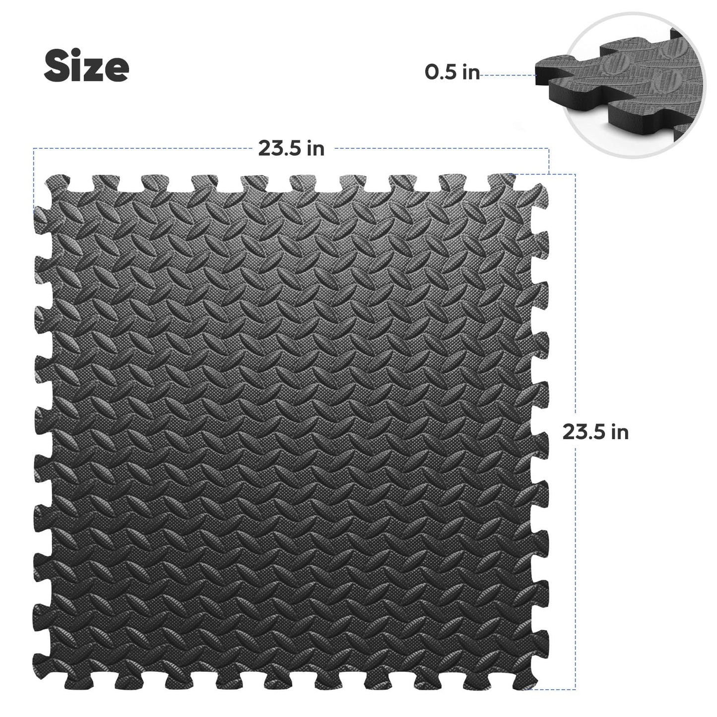 12 Pack 48 sqft Home Gym Mat, Puzzle Exercise Mat, EVA Interlocking Foam Floor Tiles for Home