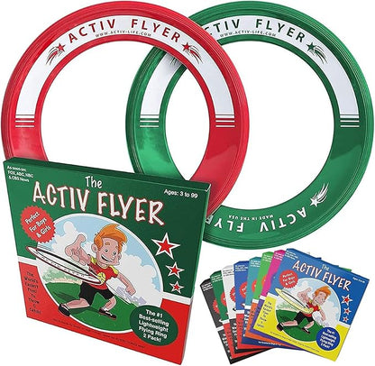 Activ Life Kid’s Flying Rings (2 Pack) They Fly Straight & Don’t Hurt, 80% Lighter Than Standard Rings - Replace Screen Time with Healthy Family Fun - Get Outside & Play