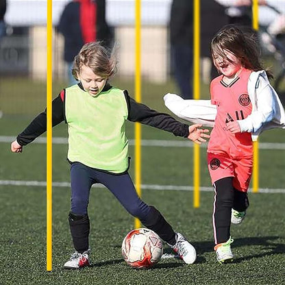 6 Pcs 5FT Agility Training Poles for Soccer,Basketball,Football,Dog,Horse Training-Adjustable Speed and Agility Training Equipment Sports Training Sticks with Ground Spring Nails and Storage Bag