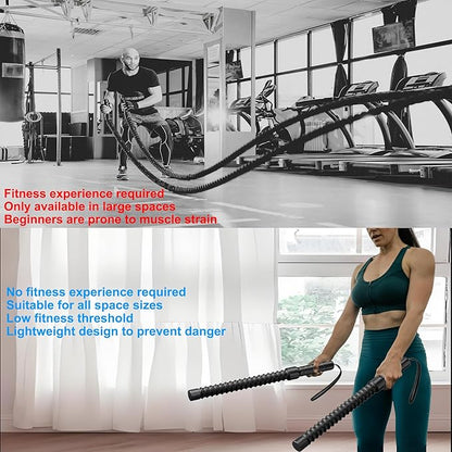 Ropeless Battle Ropes Weighted Workout Rope Fitness Exercise Training Bar for Home Gym