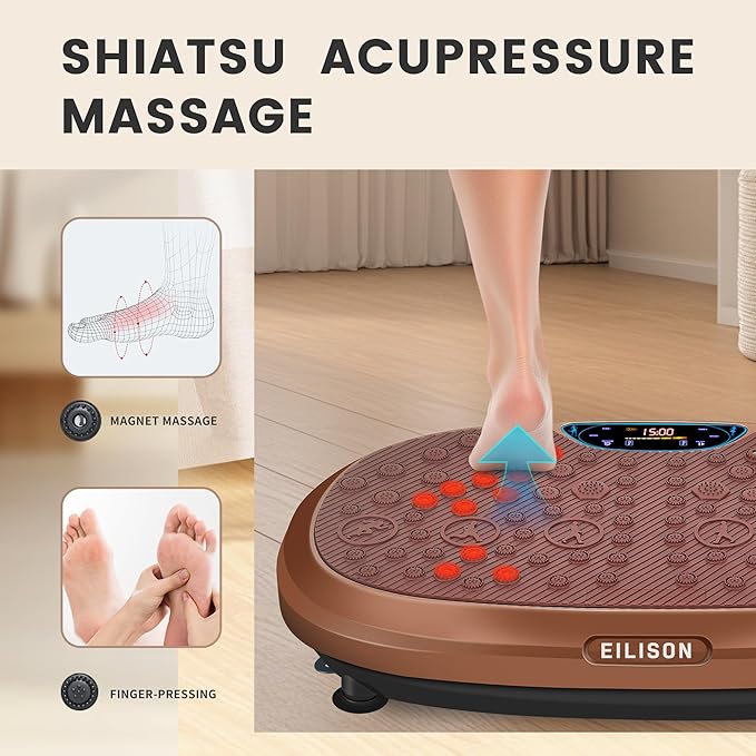 EILISON FitMaxx 3D XL Vibration Plate Exercise Machine - Whole Body Workout Vibration Platform w/Loop Bands - Lymphatic Drainage Machine for Weight Loss, Shaping, Wellness, Recovery