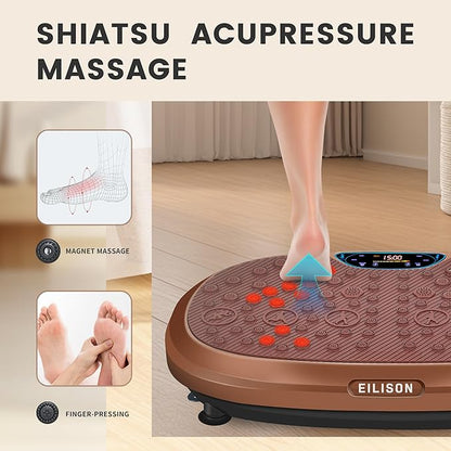 EILISON FitMaxx 3D XL Vibration Plate Exercise Machine - Whole Body Workout Vibration Platform w/Loop Bands - Lymphatic Drainage Machine for Weight Loss, Shaping, Wellness, Recovery