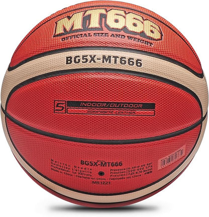 Training Soft Touch Rubber and Faux Leather Fighting Basketball, High Bounce Indoor Outdoor Basketball Gift