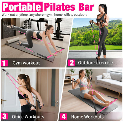 Bbtops Pilates Bar Kit with Resistance Bands,Full Body Workout Equipment
