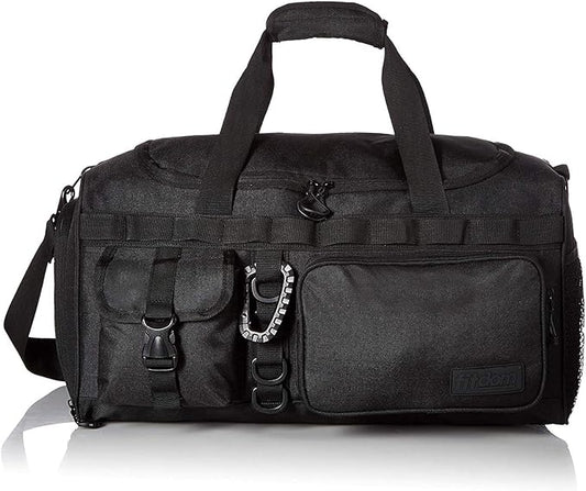 Fitdom 20" 32L Tactical Black Gym Duffle Bag with Shoe Compartment. Best Workout Bag For Men &