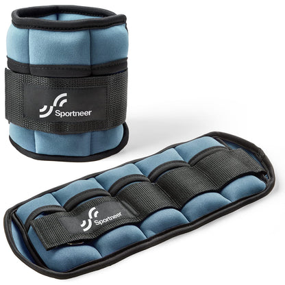 Sportneer Adjustable Ankle Weights 1 Pair 2 4 6 8 10 Lbs Leg Weight Straps for Women Men, Weighted
