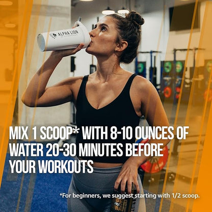 ALPHA LION Superhuman Pre Workout Powder, Beta Alanine, L-Taurine & Tri-Source Caffeine for Sustained Energy & Focus, Nitric Oxide & Citrulline for Pump (21 Servings, Orange Gainsicle)