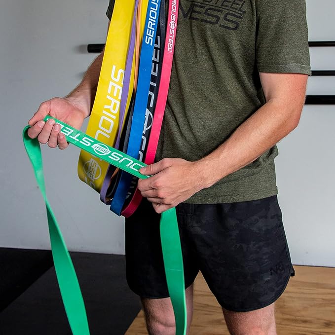 Serious Steel Fitness 32" Resistance Training Bands (Portable Exercise Band System Training Bands- Great for Individuals Under 5'10")