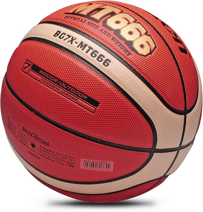 Training Soft Touch Rubber and Faux Leather Fighting Basketball, High Bounce Indoor Outdoor Basketball Gift