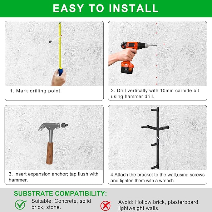 "Kipika Weight Plate Storage Rack - Wall Mounted Weight Plate Holder with Durable Steel Construction Organizer for Olympic Plates, 1000lb Capacity, Space-Saving for Home Gym"