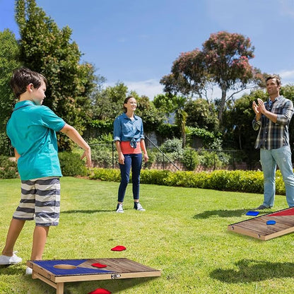 Foldable Cornhole Board Set 2ft X 1ft Solid Wood Premium Cornhole Game with 6 Bean Bags and Carrying Case Portable Cornhole Set for Kids and Adults Indoor or Outdoor Play
