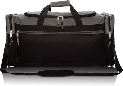 DALIX 25" Extra Large Vacation Travel Duffle Bag (Black, Grey, Navy Blue, Red, Camo)