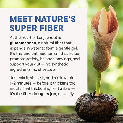 Daily Nouri FeelFull Prebiotic Fiber Drink Mix | Supports Natural Fullness, Appetite & Cravings Control, Gut & Metabolic Health | Oligofructose, Glucomannan & Chromium | 30 Stick Packs