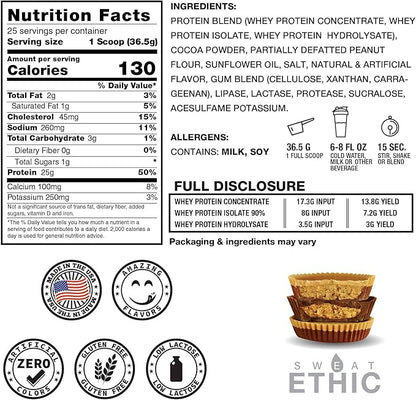 Whey'd Protein Powder, 25G Whey Protein Blend with Concentrate, Isolate & Hydrolysate, Low Lactose & Digestive Enzymes for Easy Mixing, Peanut Butter Chocolate Flavor, 25 Servings