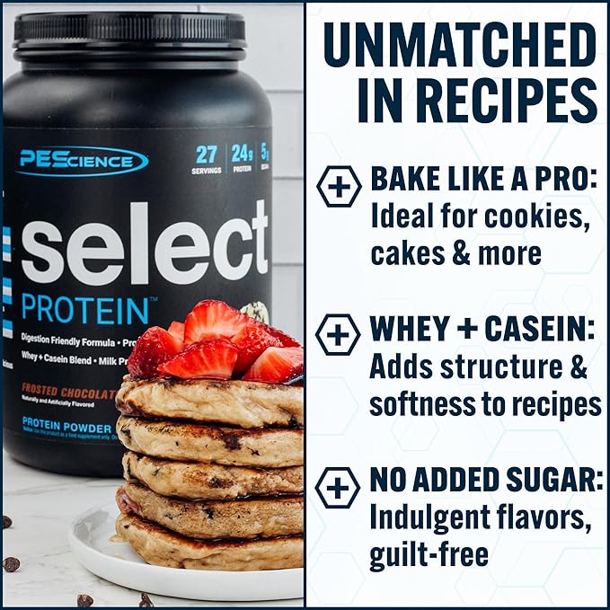 PEScience Select Protein Powder, Whey and Casein Blend, Clean Protein Powder for Women and Men, Low Calorie, Low Carb, Keto Friendly, Gluten Free - Frosted Chocolate Cupcake - 5 Servings