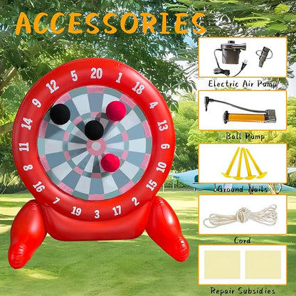 6.4ft Inflatable Giant Kick Darts, Jumbo Outdoor Soccer Target Dartboard, Big Carnival Games for Family, Friends, Giant Outdoor Games, Oversized Dart Board Yard Lawn Game