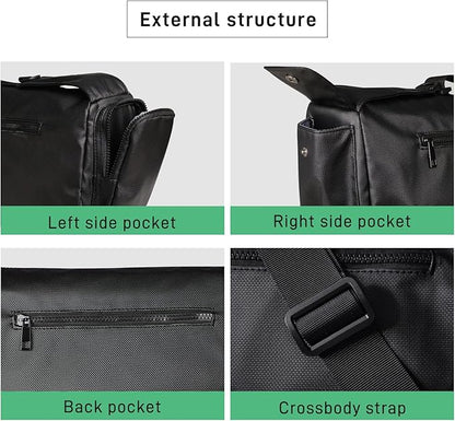 Small Sports Bag Waterproof Ultra-Light Gym Duffle for Men & Women Compact Mini Crossbody Bags, Perfect for Running, Travel & Fitness (black-quilting)