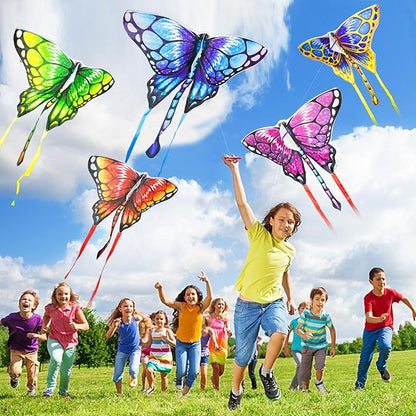 5 Pack Kites for Kids & Adults, Rainbow Butterfly Kite Delta Kites for Kids Age 4-8 8-12, Easy to Fly for Beginners, Easy to Assembled Colorful Kite for Beach Outdoor Toy Games & Family Trip