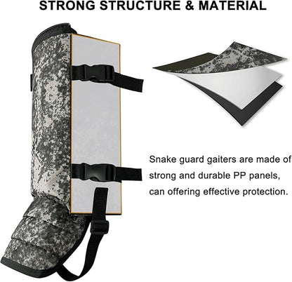 Snake Gaiters Leg Guards, Waterproof Snake Guards, Adjustable Snake Bite Protection for Lower Legs, Snake Chaps for Men&Women