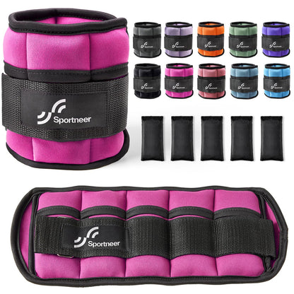 Sportneer Adjustable Ankle Weights, 2-10 lb per Pair, Removable Weights