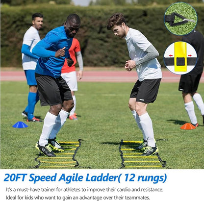 Soccer Agility Training Poles Equipment |Adjustable Soccer Equipment for Training Includes 6 Flexible Agility Poles