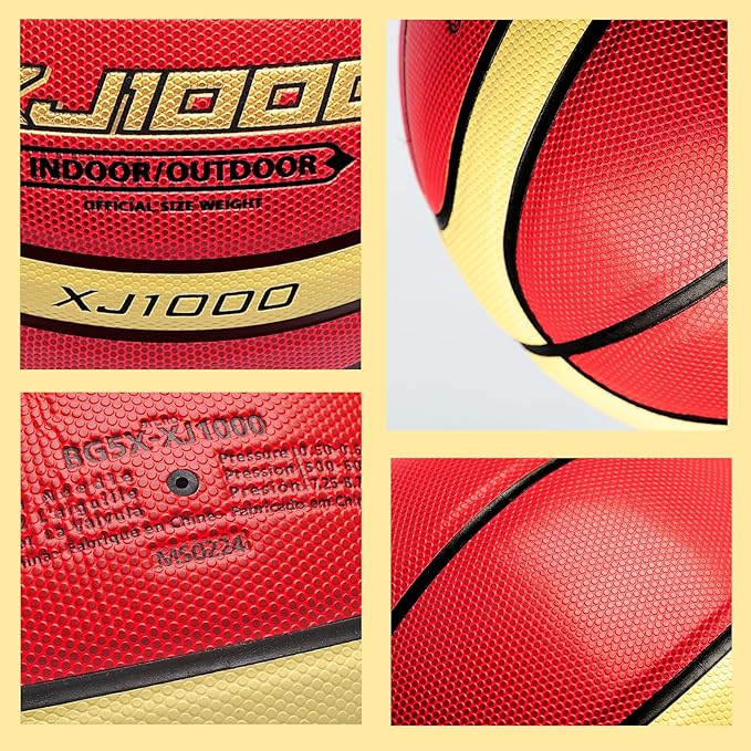 Training Soft Touch Rubber and Faux Leather Fighting Basketball, High Bounce Indoor Outdoor Basketball Gift