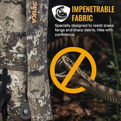SPIKA Strike Snake Gaiters, Waterproof Snake Chaps for Hunting, Adjustable and Snake Resistent Leg Protective for Outdoors Hiking