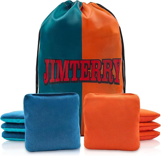 JIMTERRY Professional Cornhole Bags Set of 8 Dual Sided Corn Holes Bags Double Sided Regulation