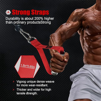 Heavy Duty Metal Workout Handles，Replacement Grip Attachments for Cable Machines, Resistance Bands, LAT Pulldown, Strength Exercise Home Gym & Commercial Fitness Equipment